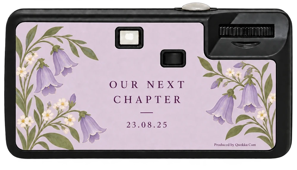 Back of the same disposable camera: bluebells and the line Our next chapter